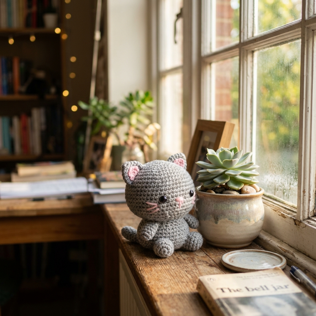Gatito Dormilón Amigurumi terminado