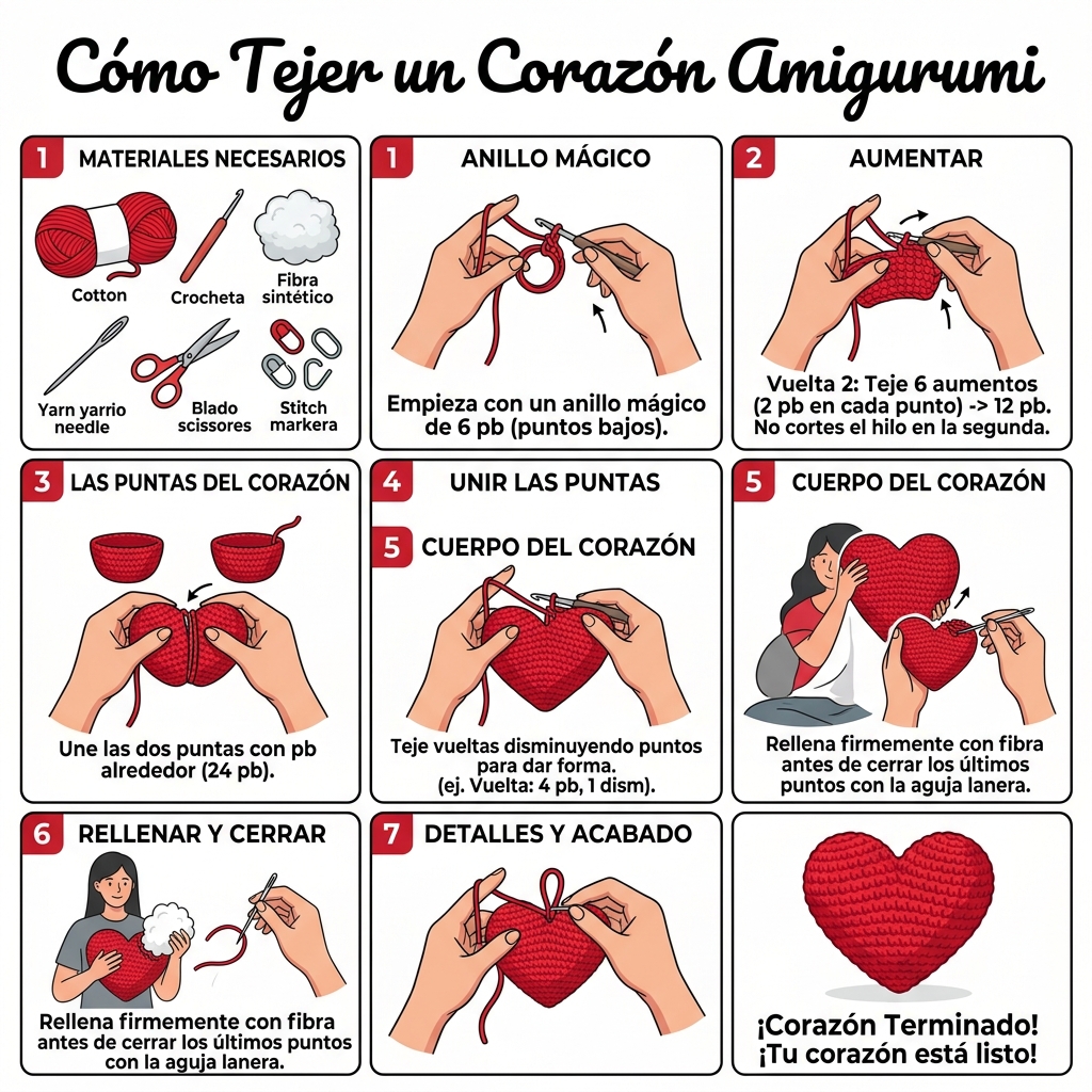 Guía visual paso a paso de Corazón 3D