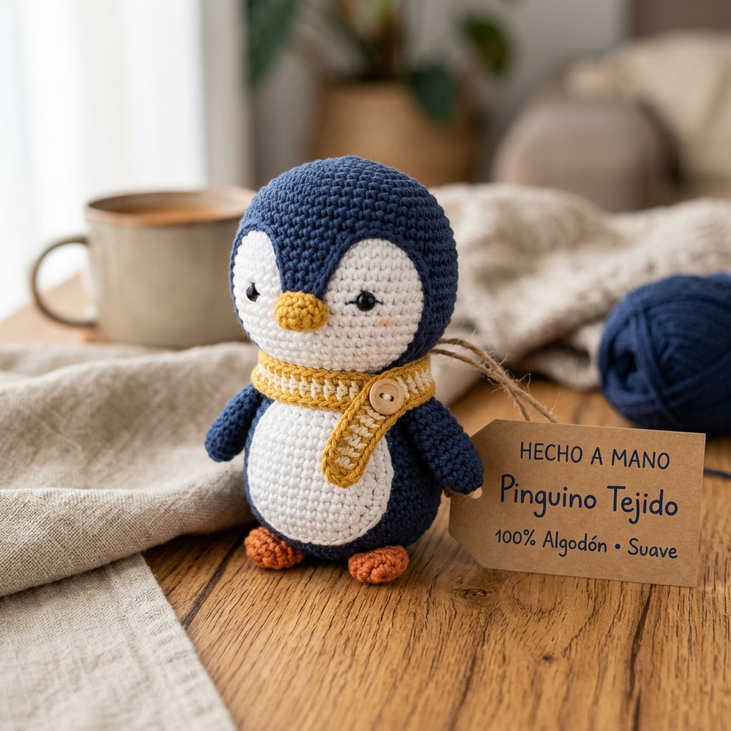 Pingüino Amigurumi terminado