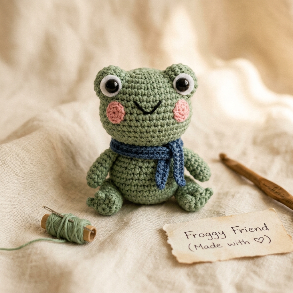 Rana Verde Amigurumi terminado
